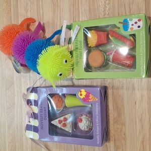 Colorful Novelty Erasers Set with Sensory Caterpillar Toy